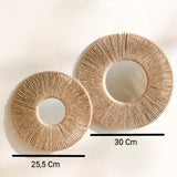 Juego De 4 Espejos Decorativos De Cáñamo